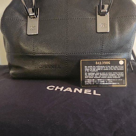 Chanel Square Stitch Black Satchel Quilted Caviar Small - Picture 11 of 12